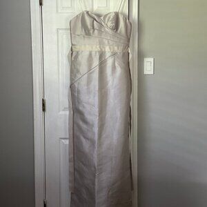 NWT Adrianna Papell Silver Strapless Dress